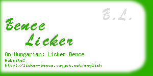 bence licker business card